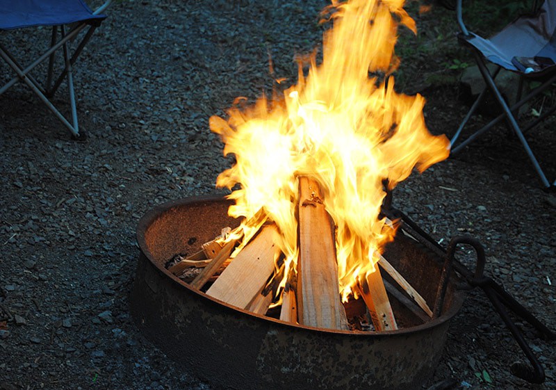 Campfire in Cosby Campground in the Smoky Mountains