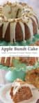 Apple Bundt Cake, made with apples, cinnamon, walnuts, and a caramel cream cheese glaze. Makes a scrumptious fall and holiday dessert!