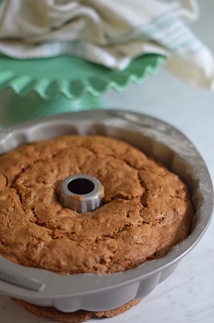Apple Bundt Cake is a scrumptious cake recipe with apples, cinnamon, walnuts, and a caramel cream cheese glaze. Even without the glaze, it has a deliciously chewy texture.