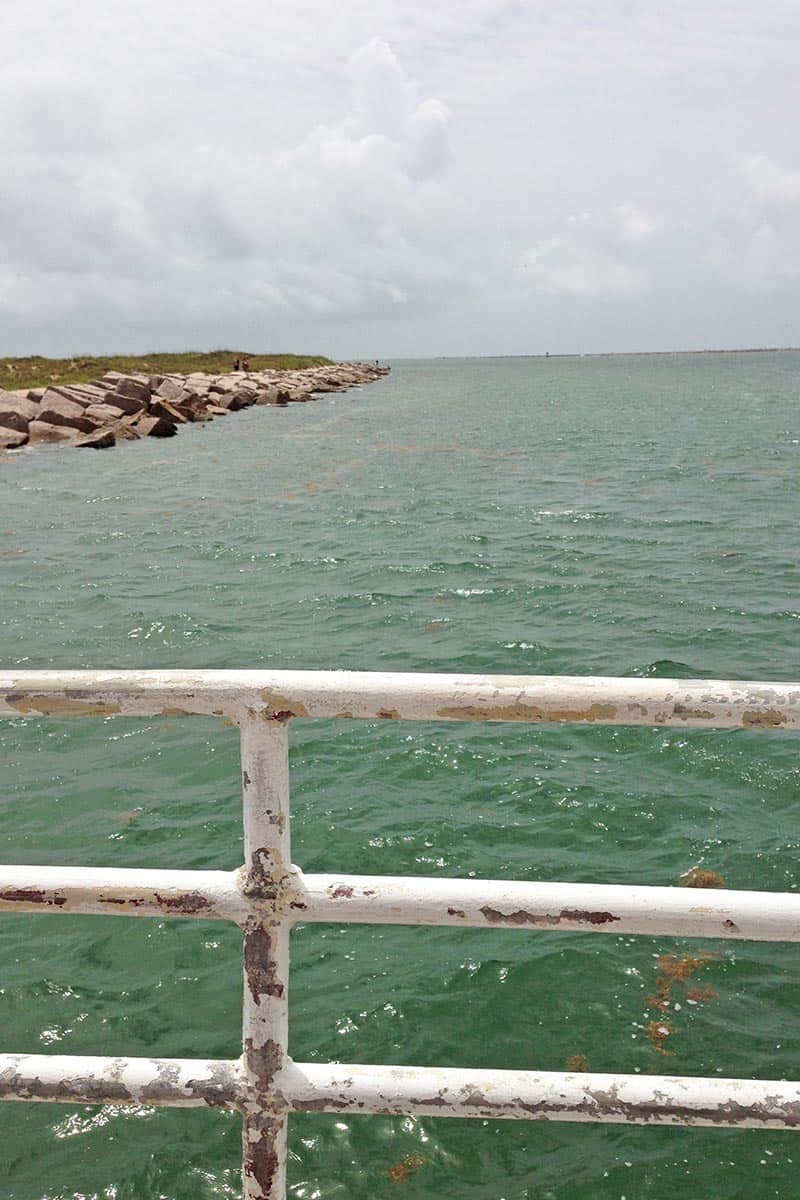 riding the ferry from San Jose Island back to Port A