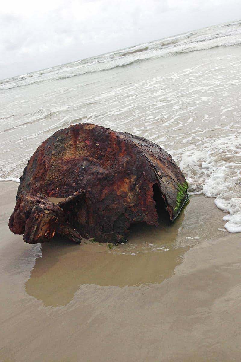 washed up bouy on San Jose Island in Texas