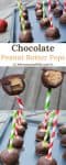 Chocolate Peanut Butter Pops, made out of Buckeye Balls, a scrumptious holiday treat and one of my family’s favorite Christmas candy desserts!