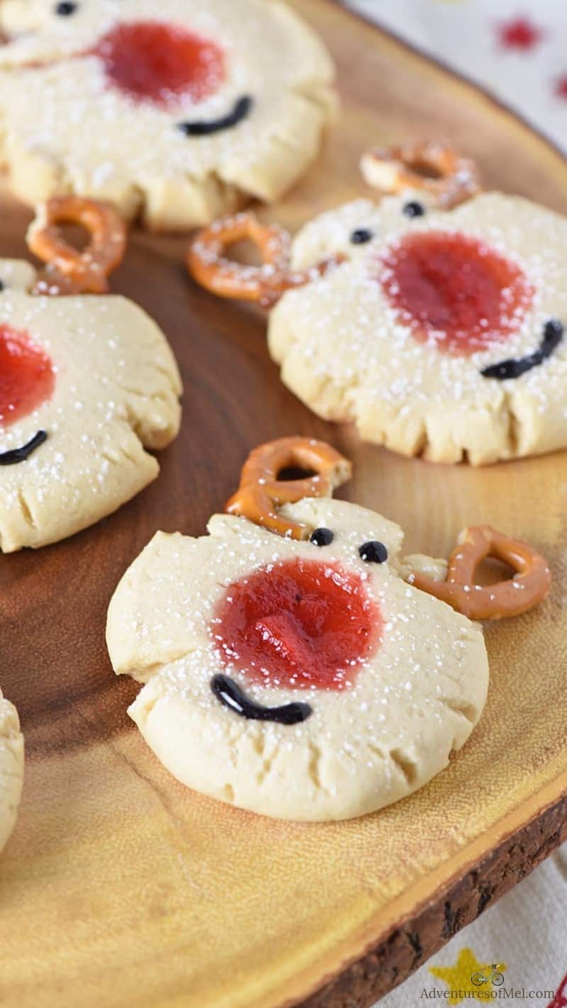 reindeer thumbprints Christmas cookies