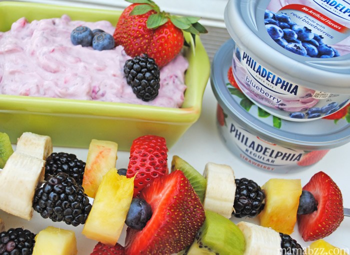 Fruit Kabobs with chunky fruit dip #SpreadtheFlavor #shop
