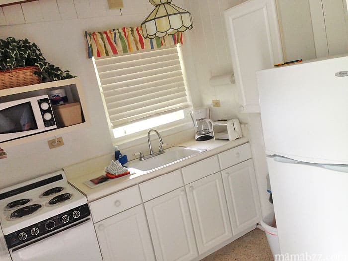 Kitchen in room at Anchor Inn and Cottages Sanibel