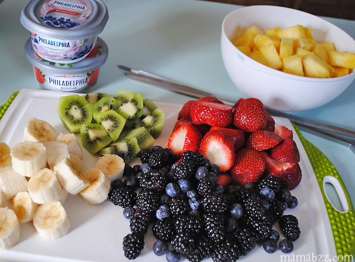 Prepare fresh fruit for kabobs #SpreadtheFlavor #shop