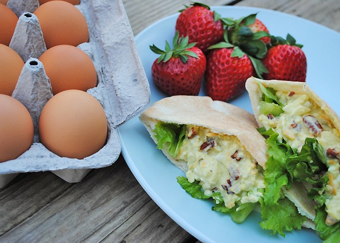 Loaded Egg Salad Pitas