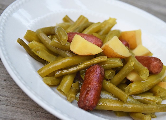 Slow Cooker Recipe – Green Beans, Potatoes, and Sausages