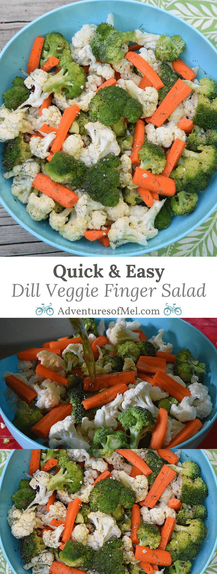 This quick and easy Dill Veggie Finger Salad is such a simple salad and absolutely perfect for summer BBQ's and get togethers. Or for a time like right now when I'm really craving fresh crunchy vegetables. How to make this delicious side dish recipe!