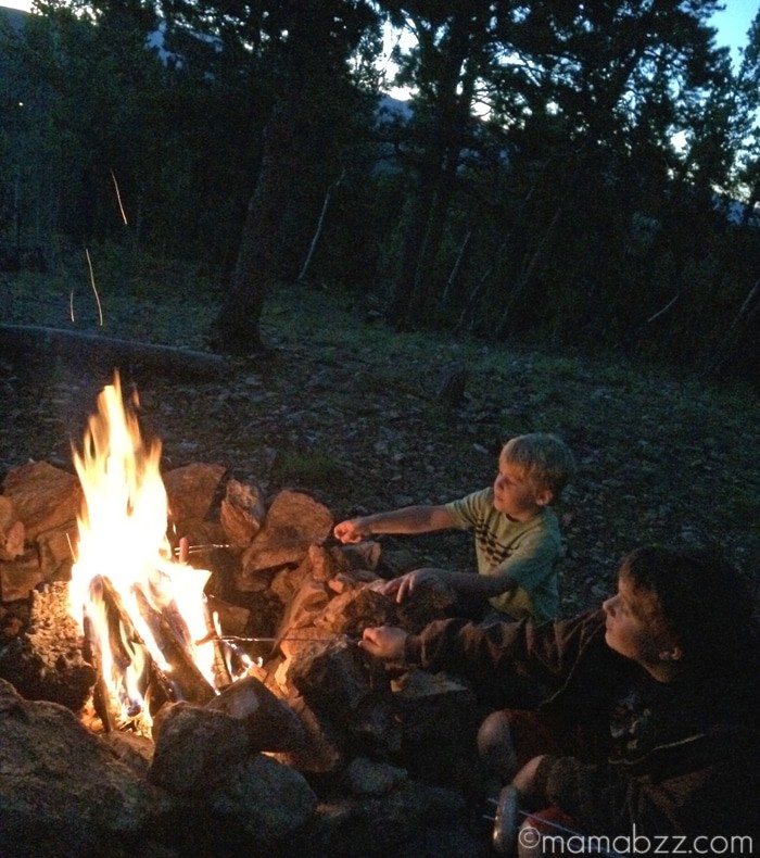Camp fire in Colorado Rockies {MamaBuzz - mamabzz.com}