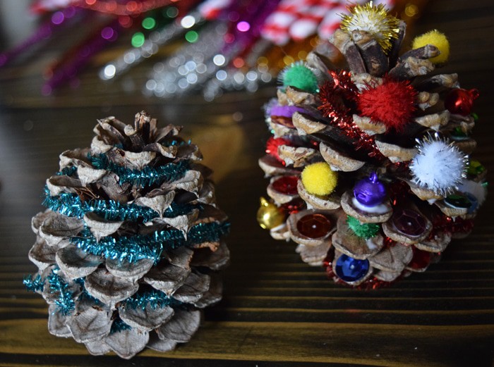 Make Christmas trees out of pinecones, using glue, pipe cleaners, and all sorts of festive embellishments. A pinecone Christmas tree is a great little holiday craft for kids. They also make the cutest, most memorable decorations.