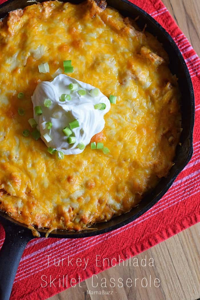 My family loves a good casserole, and this is one casserole recipe to add to the list of recipes to try. Whether you love chicken recipes, enchiladas, or any type of Mexican food, this turkey enchilada casserole is a delicious skillet casserole that can be made with either turkey or chicken. Add it to the list of simple and easy dinner recipes.