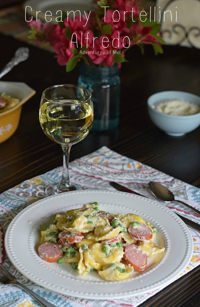 Bring your family back to the dinner table with a spring inspired, Tuscany inspired recipe for Creamy Tortellini Alfredo, a simple family dinner recipe that takes very little time to make, giving you more time with the ones you love. And don’t forget to add a few special touches to the table; after all, it’s the little things in life that are worth celebrating.