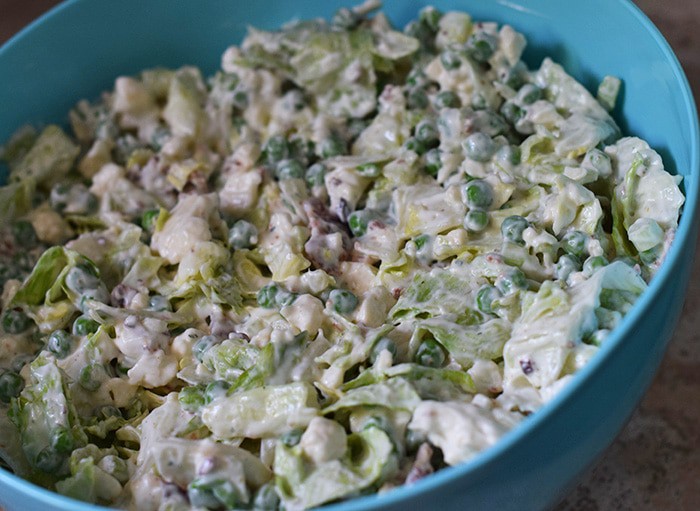 Layered Salad is the perfect salad recipe for family get-togethers, parties, or that next barbecue. You can add whatever types of layers you want, whether it’s cauliflower, peas, lettuce, bacon, or whatever else your heart desires.