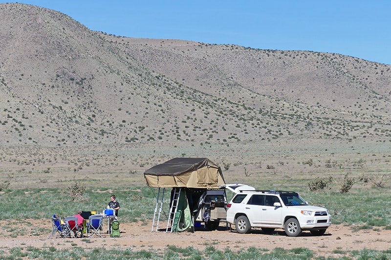 beautiful dispersed camping in the Cibola National Forest desert in New Mexico
