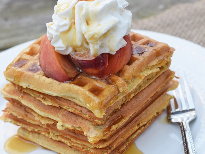 Homemade Peaches and Cream Waffles Recipe