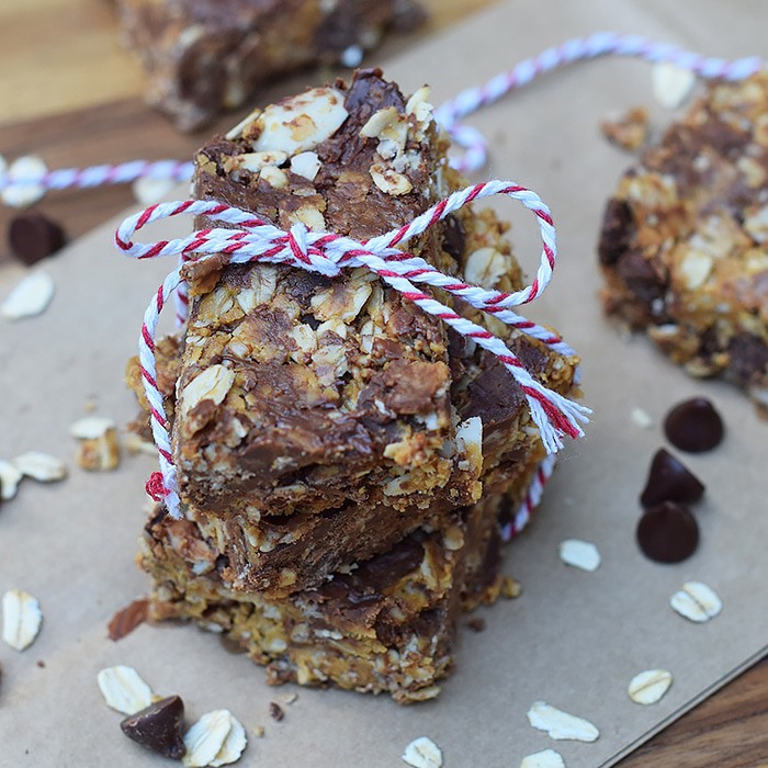 Scrumptiously Healthy Nut Butter and Chocolate Granola Bars