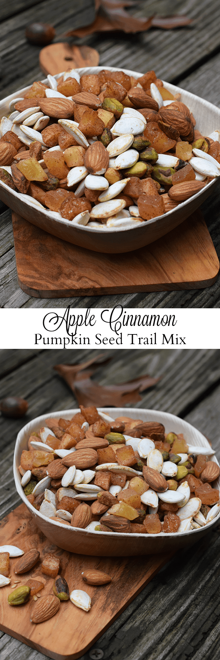 Apple Cinnamon Pumpkin Seed Trail Mix is full of yummy, energy-boosting bites with a slight taste of fall, in case you’re craving autumn flavors. It’s an easy snack recipe you can prep ahead of time and grab on-the-go.