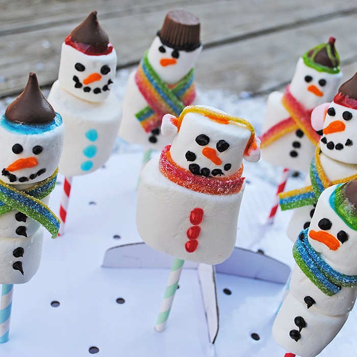 Yummy Snowman Marshmallow Pops Inspired by Winter