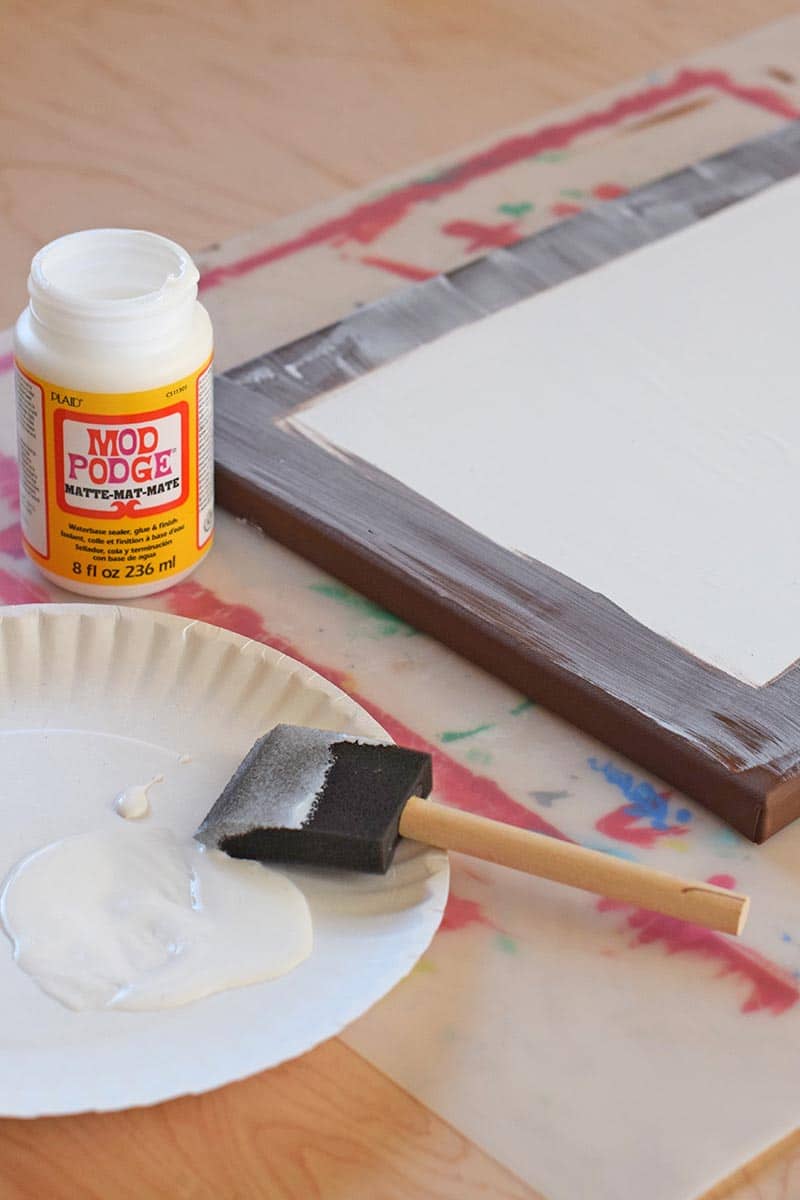 add a layer of Mod Podge to the front of the canvas before applying the photo