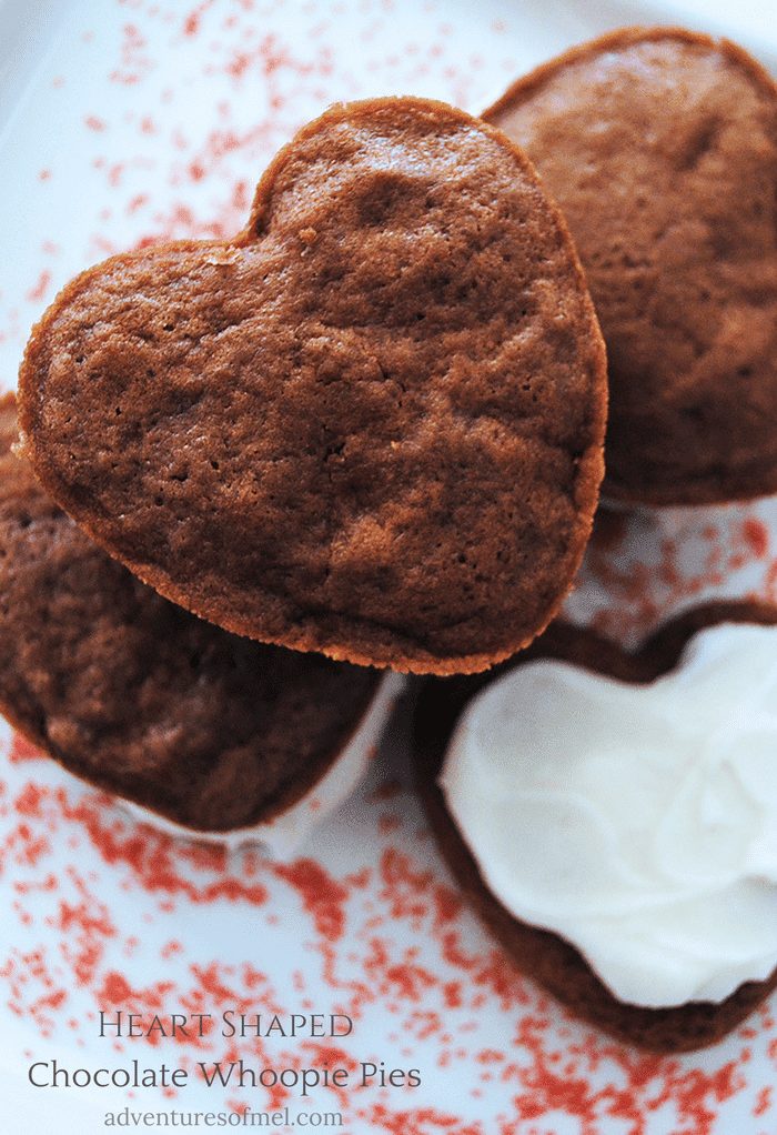 Chocolate sandwich cookies are a favorite family recipe passed down from generation to generation. Whether you call them sandwich cookies or whoopie pies, Heart Shaped Chocolate Whoopie Pies really do make a yummy Valentine's Day treat.