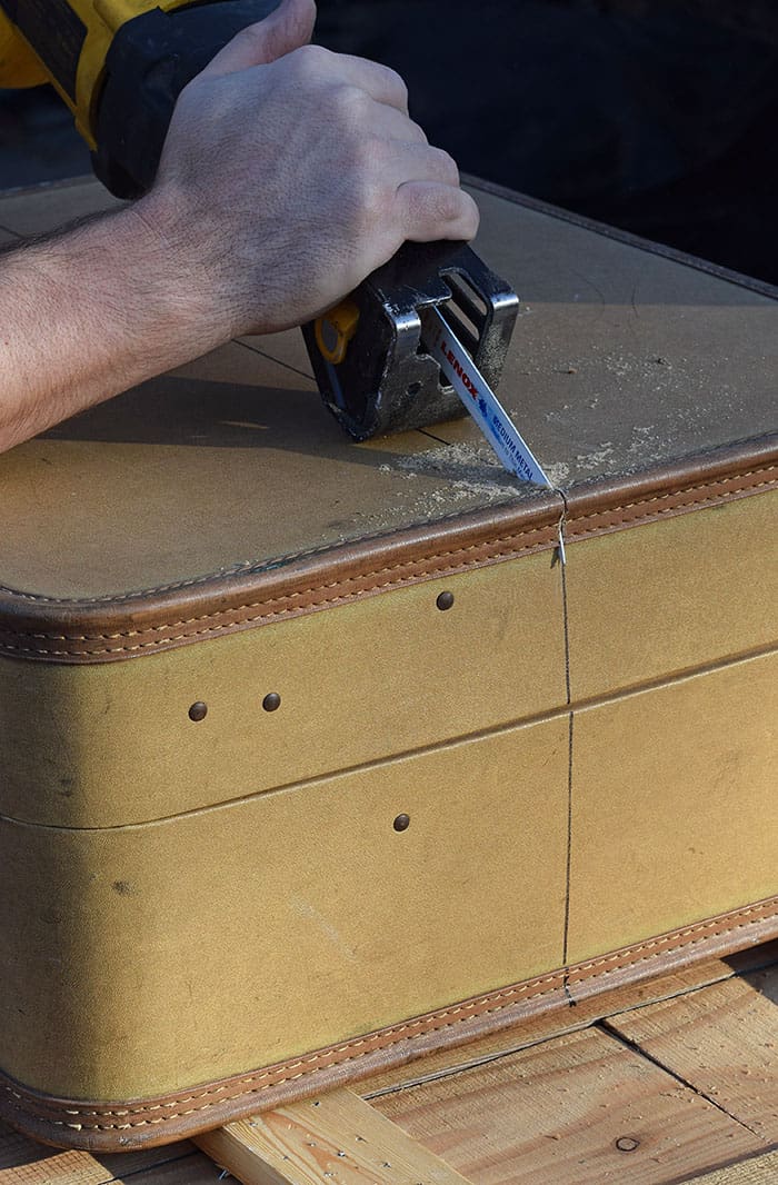 Got an old suitcase just waiting to be used for something special? How to build suitcase shelves, step by step, and hang them up for a vintage decorative look in your home's living space. Vintage home decor DIY project!