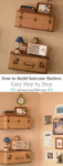 Got an old suitcase just waiting to be used for something special? How to build suitcase shelves, step by step, and hang them up for a vintage decorative look in your home's living space. Vintage home decor DIY project!