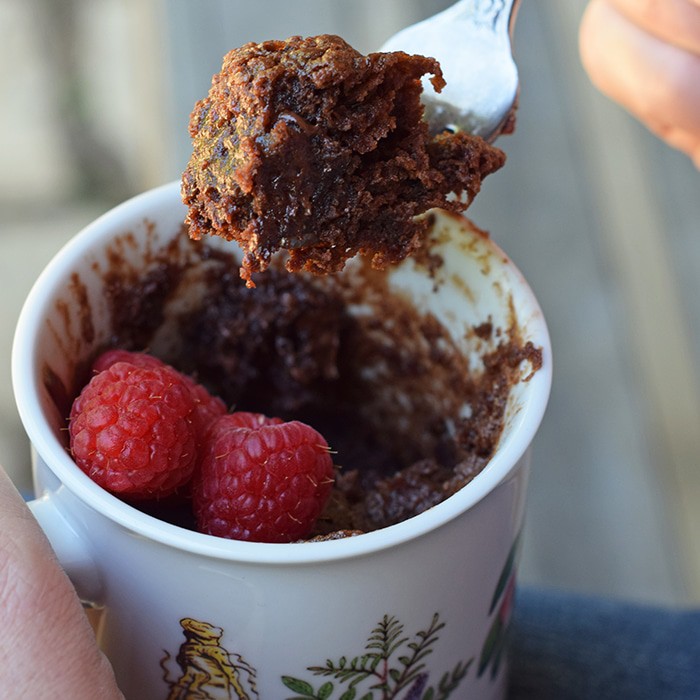 Craving a simple and easy dessert that will satisfy your sweet tooth but only take about a minute to make? How to make raspberry chocolate cake for 1 in about a minute. Print the recipe!