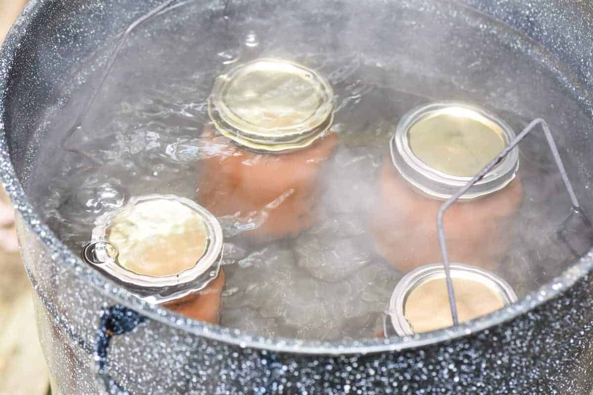 water bath canning apple butter in water bath canner
