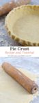 Pie crust recipe using 4 staple kitchen ingredients. Easy step by step tutorial for a delicious traditional homemade crust.