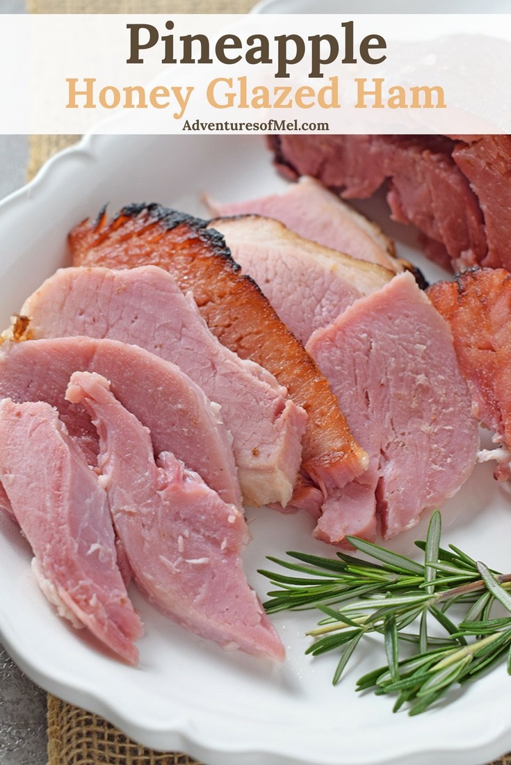 How to make a perfectly roasted, moist, delicious Pineapple Honey Glazed Ham for weeknight meals or holiday celebrations. Family favorite recipe!