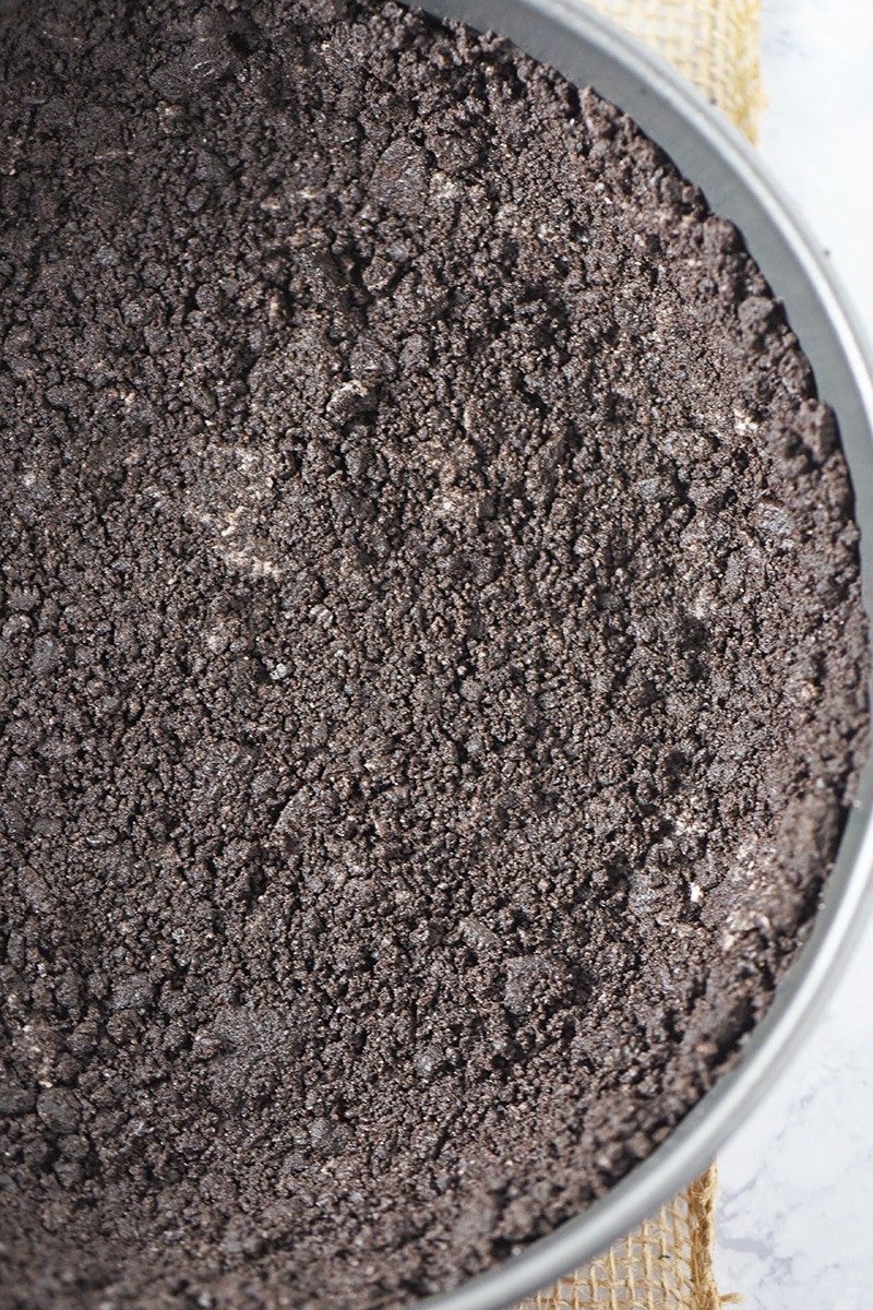 Chocolate Cookie Crust Pressed into Springform Pan