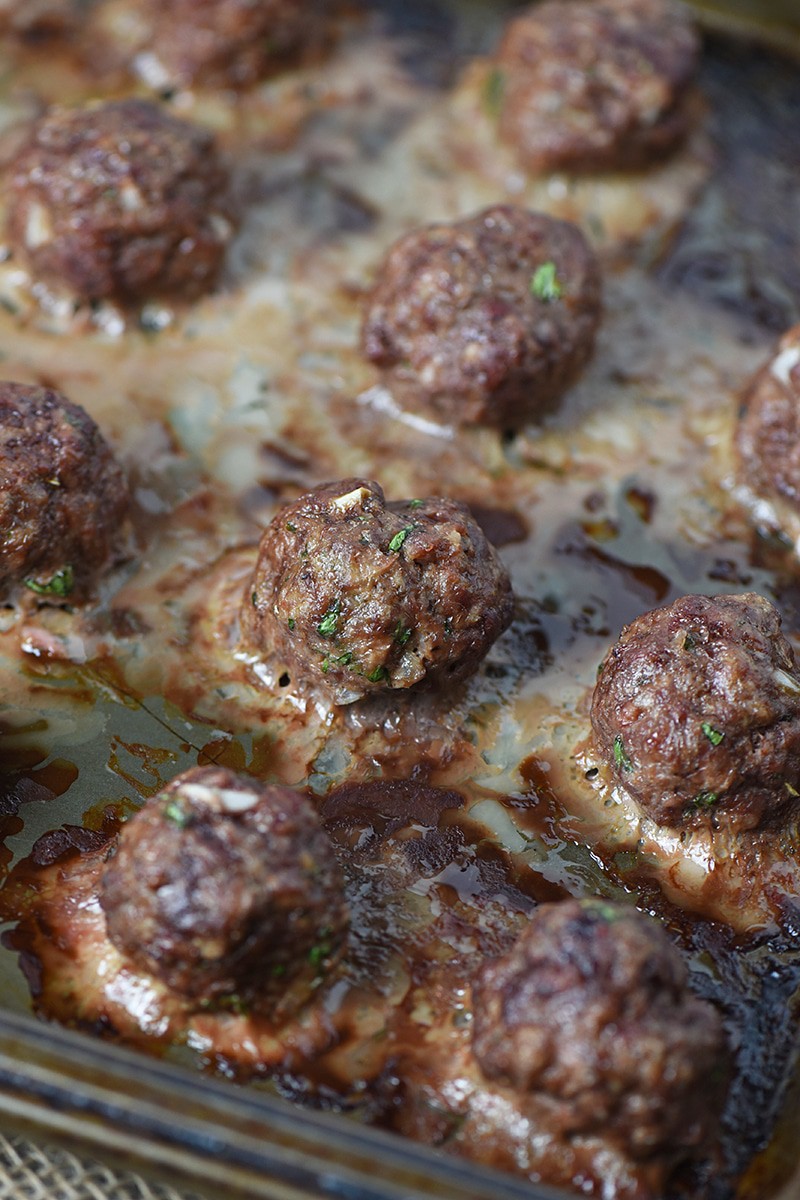 Baked Italian Cauliflower Meatballs on a Cookie Sheet