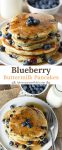 Stack of homemade Blueberry Buttermilk Pancakes