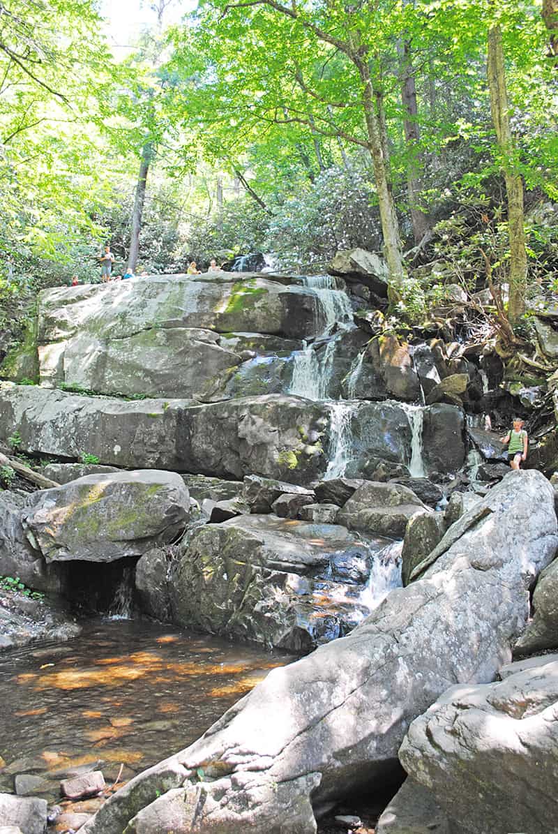 lower level of Laurel Falls in Great Smoky Mountains National Park