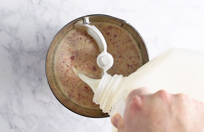 adding milk to metal canister for homemade ice cream recipes