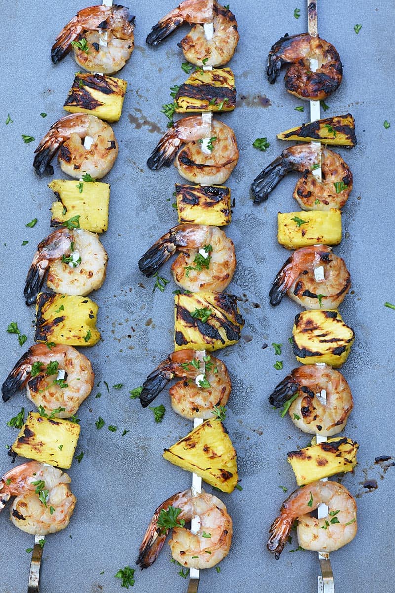 Maple Bourbon Marinated Grilled Shrimp Kabobs