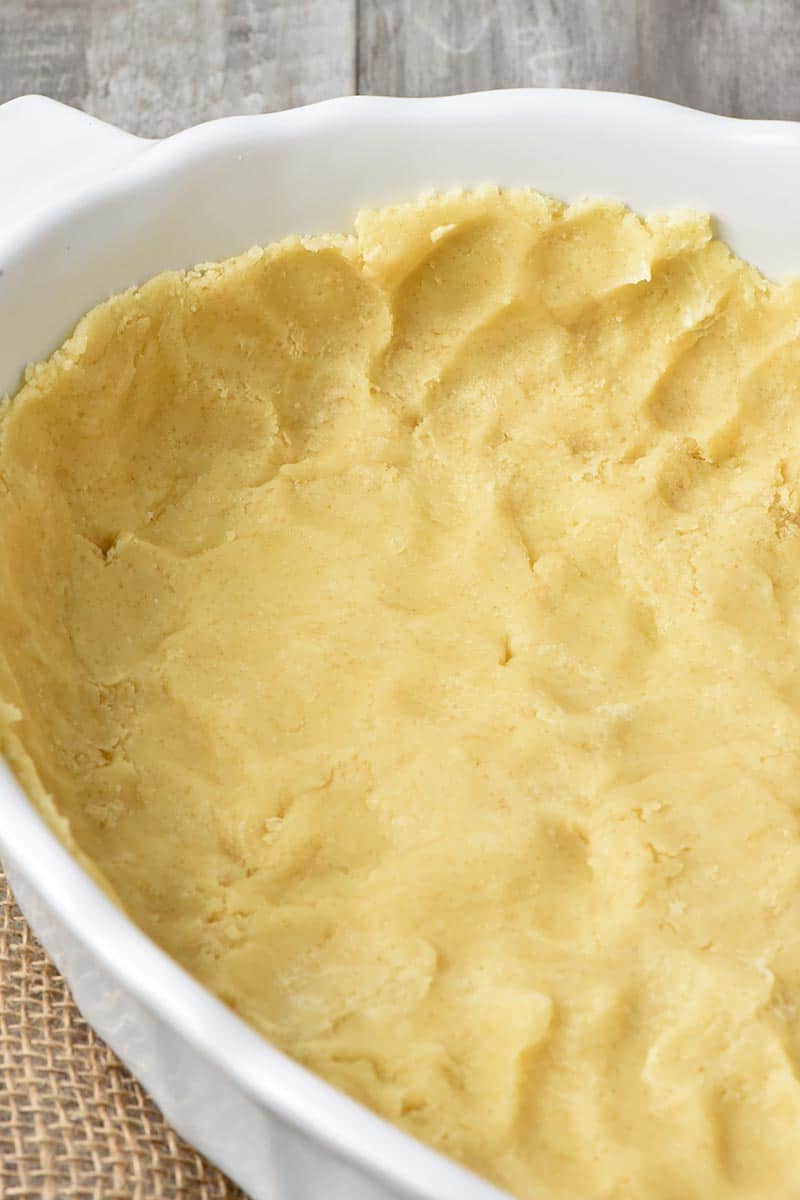 press in crust in baking dish for blueberry cobbler recipe