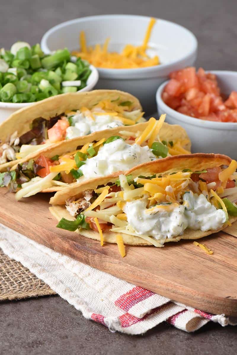 Easy Fish Tacos with a Tzatziki Fish Taco Sauce