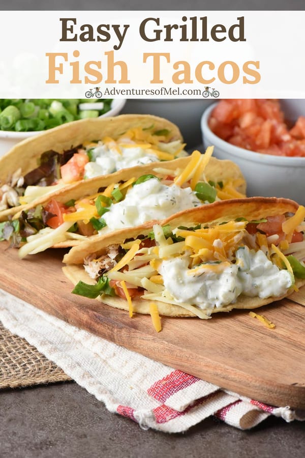 easy grilled fish tacos recipe with a creamy tzatziki sauce