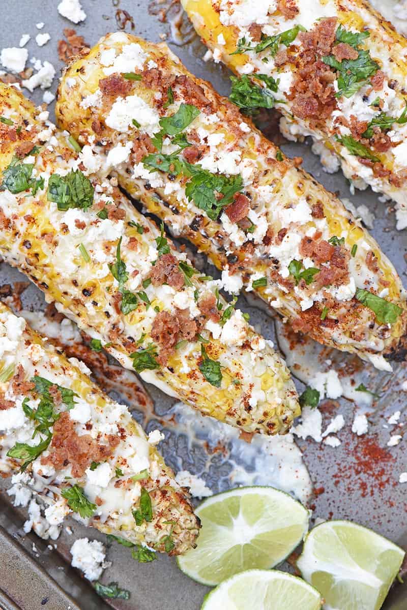 Mexican Corn on the Cob with Bacon