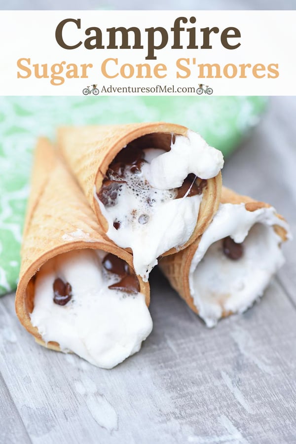 camping dessert recipe for s'mores cones
