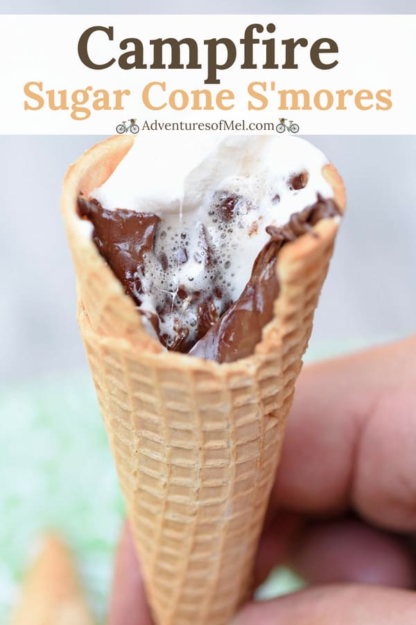 ooey gooey campfire s'mores made in ice cream cones