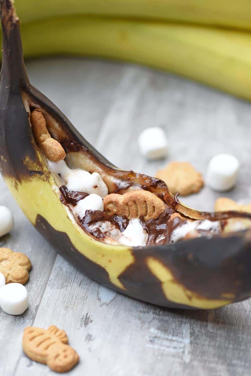 Grilled Banana Campfire S’mores