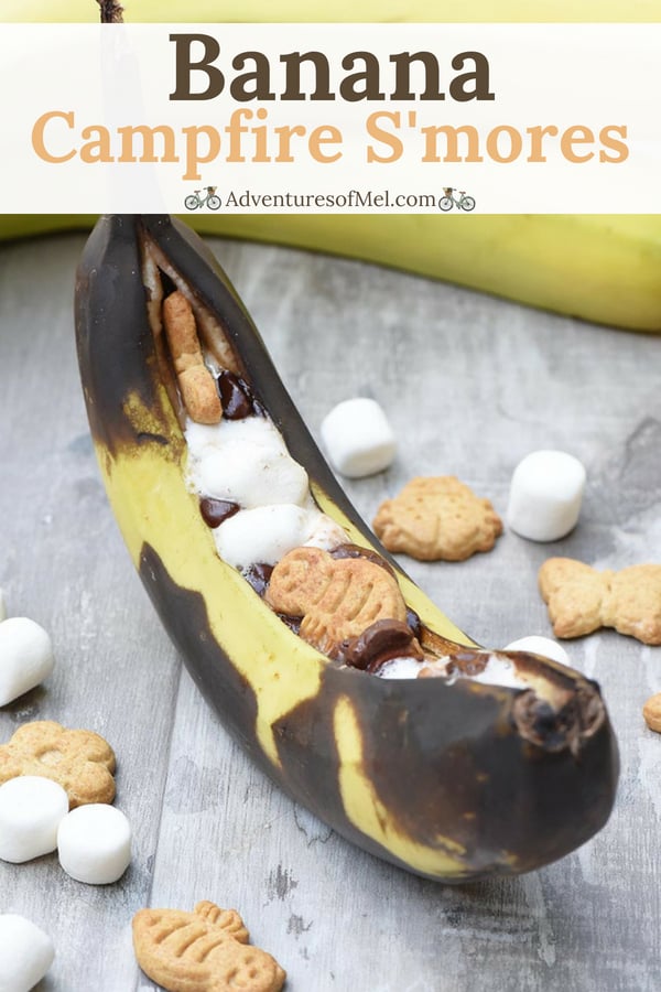 banana campfire s'mores camping dessert recipe