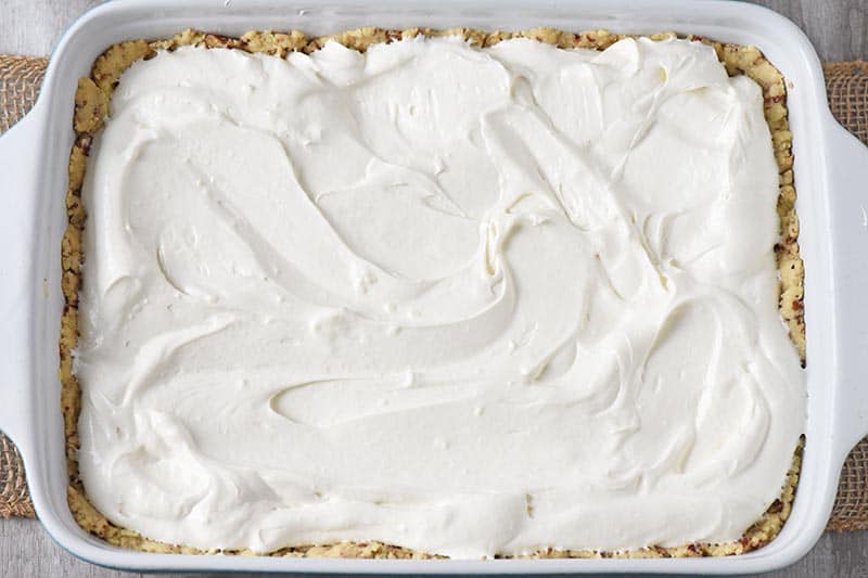 Dream Whip layer in no bake pumpkin dessert recipe