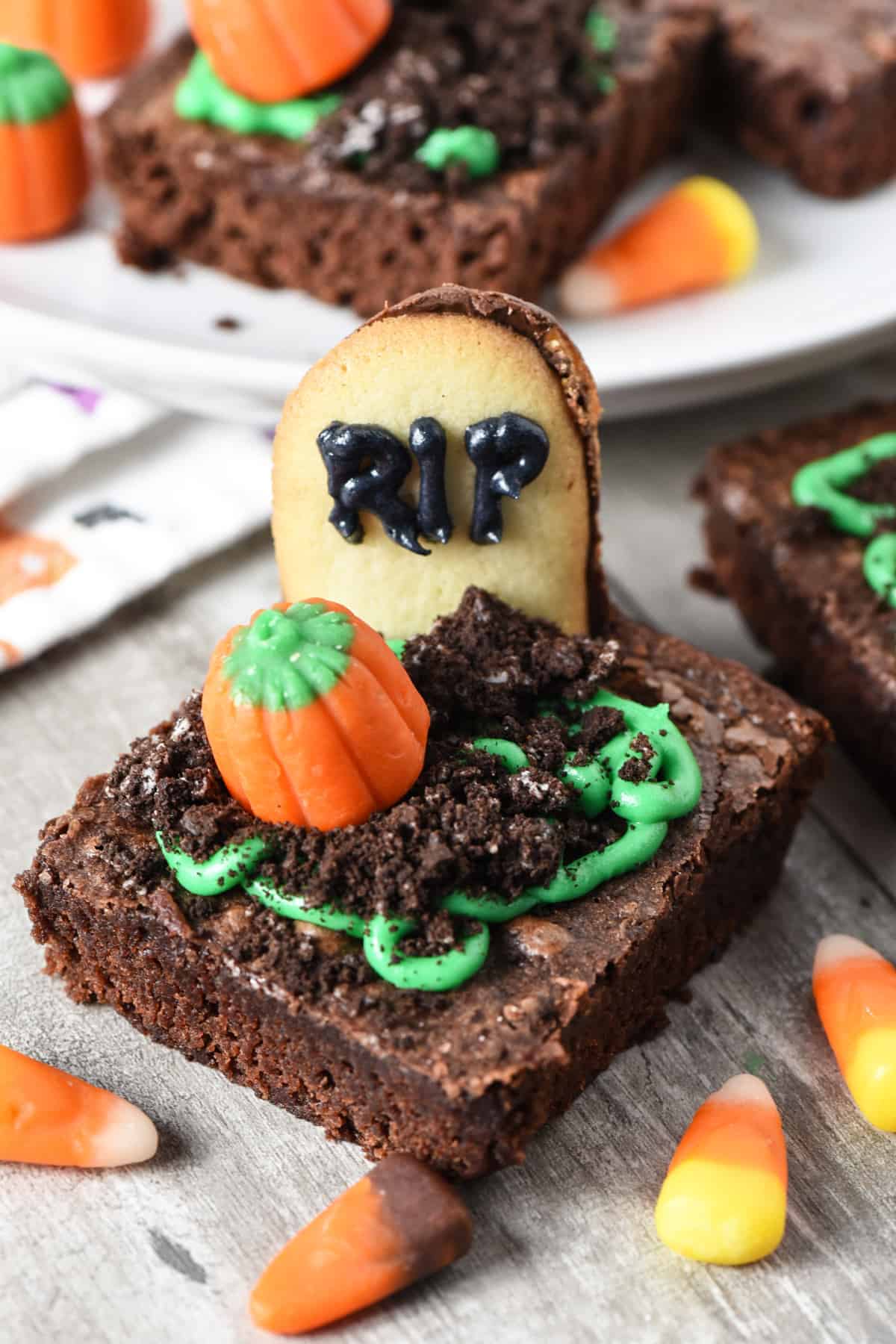 Spooky Graveyard Brownies for Halloween
