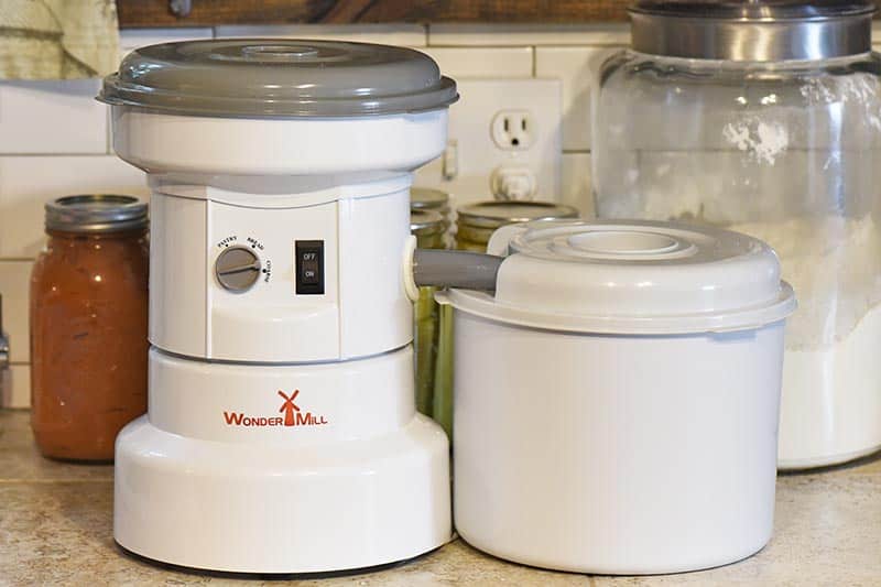 WonderMill Grain Mill used for buttermilk cornbread recipe