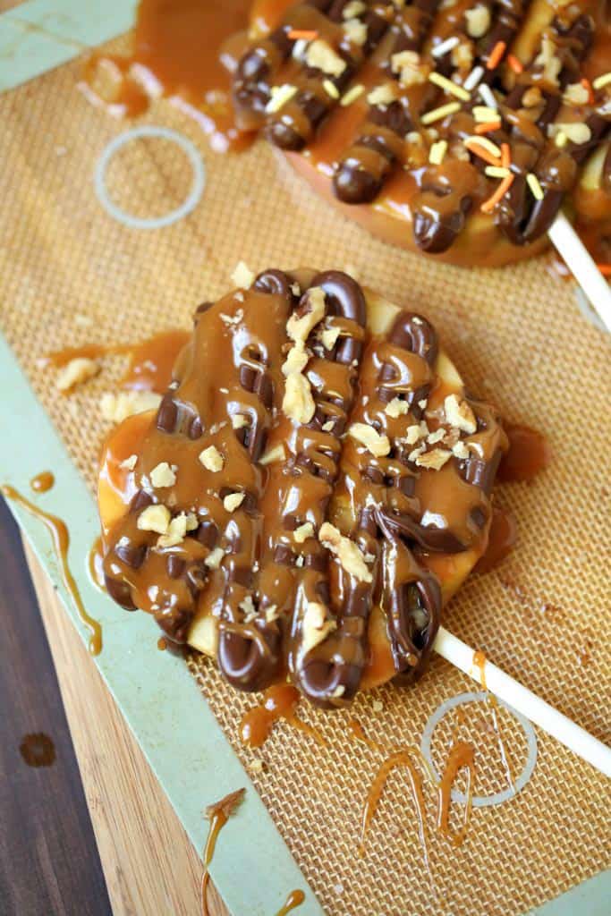 Sliced Caramel Apple Pops