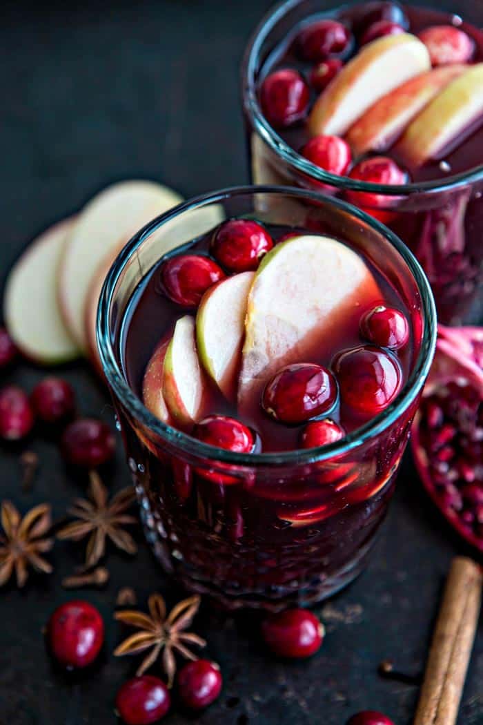 Spiced Pomegranate Apple Cider Mulled Wine